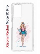 Чехол-накладка Xiaomi Redmi Note 10 Pro Kruche Print Fashion Girl