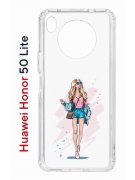 Чехол-накладка Huawei Nova 8i (610636) Kruche PRINT Fashion Girl