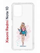 Чехол-накладка Xiaomi Redmi Note 10/Redmi Note 10S Kruche Print Fashion Girl