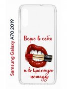 Чехол-накладка Samsung Galaxy A70 2019 Kruche Print Red lipstick