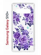 Чехол-накладка Samsung Galaxy S10+ Kruche Print Roses
