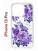 Чехол-накладка Apple iPhone 13 Pro (606543) Kruche PRINT Roses