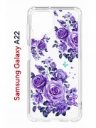 Чехол-накладка Samsung Galaxy A22 (606545) Kruche PRINT Roses