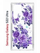 Чехол-накладка Samsung Galaxy S22 Ultra (610632) Kruche PRINT Roses