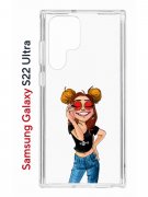 Чехол-накладка Samsung Galaxy S22 Ultra (610632) Kruche PRINT Smiling
