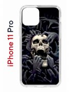 Чехол-накладка iPhone 11 Pro Kruche Print Skull Hands