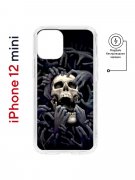 Чехол-накладка Apple iPhone 12 mini (598887) Kruche PRINT Skull Hands