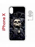 Чехол-накладка iPhone X/XS Kruche Magnet Print Skull Hands