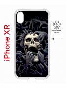 Чехол-накладка iPhone XR Kruche Magnet Print Skull Hands