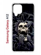 Чехол-накладка Samsung Galaxy A12 (608589) Kruche PRINT Skull Hands