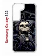 Чехол-накладка Samsung Galaxy S22 (610633) Kruche PRINT Skull Hands