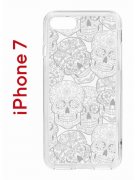 Чехол-накладка iPhone 7/8/SE (2020) Kruche Print Skull White