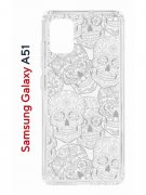 Чехол-накладка Samsung Galaxy A51 Kruche Print Skull White