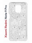 Чехол-накладка Xiaomi Redmi Note 9 Pro/Note 9S/Note 9 Pro Max Kruche Print Skull White
