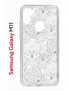 Чехол-накладка Samsung Galaxy M11/A11 Kruche Print Skull White