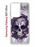 Чехол-накладка Samsung Galaxy S21 Ultra Kruche Print Sugar Skull