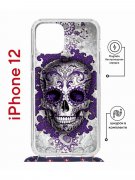 Чехол-накладка iPhone 12/12 Pro Kruche Magrope Print Sugar Skull