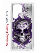 Чехол-накладка Samsung Galaxy S22 Ultra Kruche Print Sugar Skull
