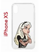 Чехол-накладка iPhone X/XS Kruche Print Tattoo Girl