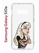 Чехол-накладка Samsung Galaxy S10e Kruche Print Tattoo Girl