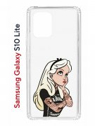 Чехол-накладка Samsung Galaxy S10 Lite Kruche Print Tattoo Girl