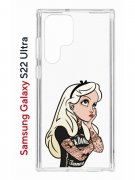 Чехол-накладка Samsung Galaxy S22 Ultra Kruche Print Tattoo Girl