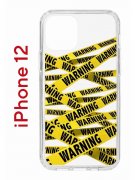 Чехол-накладка iPhone 12/12 Pro Kruche Print Warning