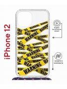Чехол-накладка iPhone 12/12 Pro Kruche Magrope Print Warning