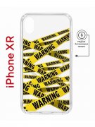Чехол-накладка iPhone XR Kruche Magnet Print Warning