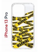 Чехол-накладка Apple iPhone 13 Pro (606543) Kruche PRINT Warning