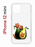 Чехол-накладка iPhone 12 mini Kruche Print Авокотики