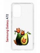 Чехол-накладка Samsung Galaxy A72 (598893) Kruche PRINT Авокотики