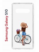 Чехол-накладка Samsung Galaxy S10 Kruche Print Велосипедная прогулка
