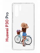 Чехол-накладка Huawei P30 Pro Kruche Print Велосипедная прогулка
