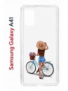 Чехол-накладка Samsung Galaxy A41 Kruche Print Велосипедная прогулка