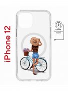 Чехол-накладка iPhone 12/12 Pro Kruche Magnet Print Велосипедная прогулка