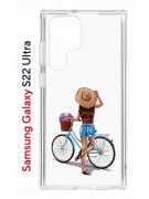 Чехол-накладка Samsung Galaxy S22 Ultra (610632) Kruche PRINT Велосипедная прогулка