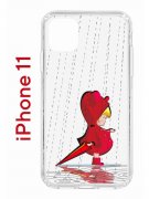 Чехол-накладка iPhone 11 Kruche Print Девочка с зонтом