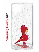Чехол-накладка Samsung Galaxy A12 (594609) Kruche PRINT Девочка с зонтом