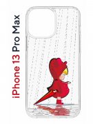 Чехол-накладка Apple iPhone 13 Pro Max (606544) Kruche PRINT Девочка с зонтом