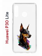 Чехол-накладка Huawei P30 Lite/Honor 20S/Honor 20 Lite/Nova 4e Kruche Print Доберман