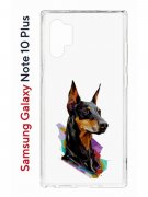 Чехол-накладка Samsung Galaxy Note 10+ Kruche Print Доберман