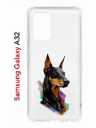 Чехол-накладка Samsung Galaxy A32 (598888) Kruche PRINT Доберман