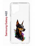 Чехол-накладка Samsung Galaxy A22 (606545) Kruche PRINT Доберман