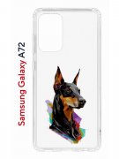 Чехол-накладка Samsung Galaxy A72 Kruche Print Доберман