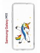 Чехол-накладка Samsung Galaxy M11/A11 Kruche Print Единорожка