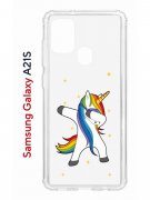 Чехол-накладка Samsung Galaxy A21S Kruche Print Единорожка