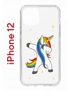 Чехол-накладка iPhone 12/12 Pro Kruche Print Единорожка