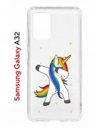 Чехол-накладка Samsung Galaxy A32 Kruche Print Единорожка