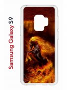 Чехол-накладка Samsung Galaxy S9 Kruche Print Конь огонь